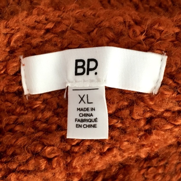 BP. Funnel Neck Bouclé Sweater Rust Brown Size XL New - Picture 9 of 12